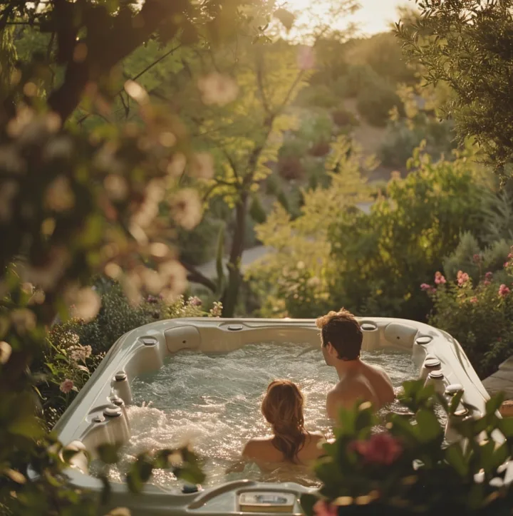 A couple in a hot tub | Source: Midjourney