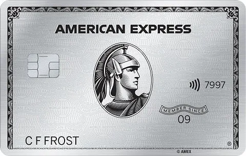 American Express Platinum metal credit card on a plain white background.