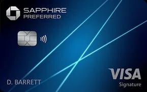 Chase Sapphire Preferred Visa Signature credit card on a dark blue background.